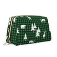 thumbnail image 2 of Xecao Christmas tree green plaid Print Fashion Makeup PVC Bag Large Capacity Travel Cosmetic Bag for Women Organizer Toiletry Clutch, 2 of 8