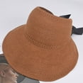 thumbnail image 2 of Womens Straw Hat, Yigetop Women Ladies Summer Hat Floppy Beach Sunscreen Cycling Adjustable Cap Straw Hat Sunhats for Women Uv Protection Coffee One Size, 2 of 2
