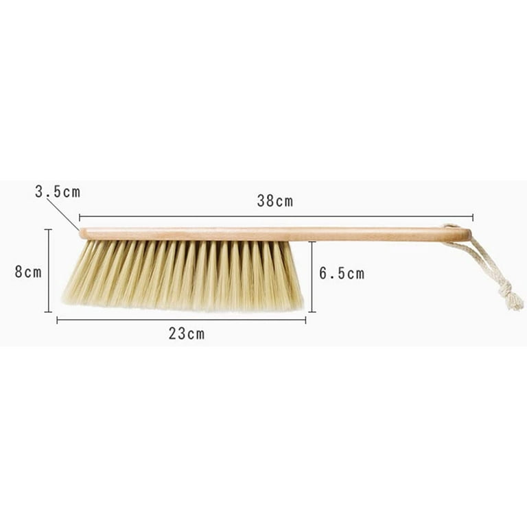 Hand Broom with Wood Handle, Soft Bristles Natural Counter Dusting Brush  Cleaning Brush for Cleaning Clothes, Sofa, Bed Sheets and Carpet