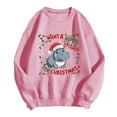 thumbnail image 4 of Fiaer Christmas Sweatshirts for Women I Want to Do a Hippo for Christmas Pullover Plus Size Crew Neck Long Sleeve Trendy Tops Pink XL, 4 of 4