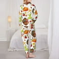 thumbnail image 5 of Kll Thanksgiving Turkey Print Women'S Long Sleeve Pajamas With Pants Sleepwear Loungewear 2 Set-Xx-Large, 5 of 9
