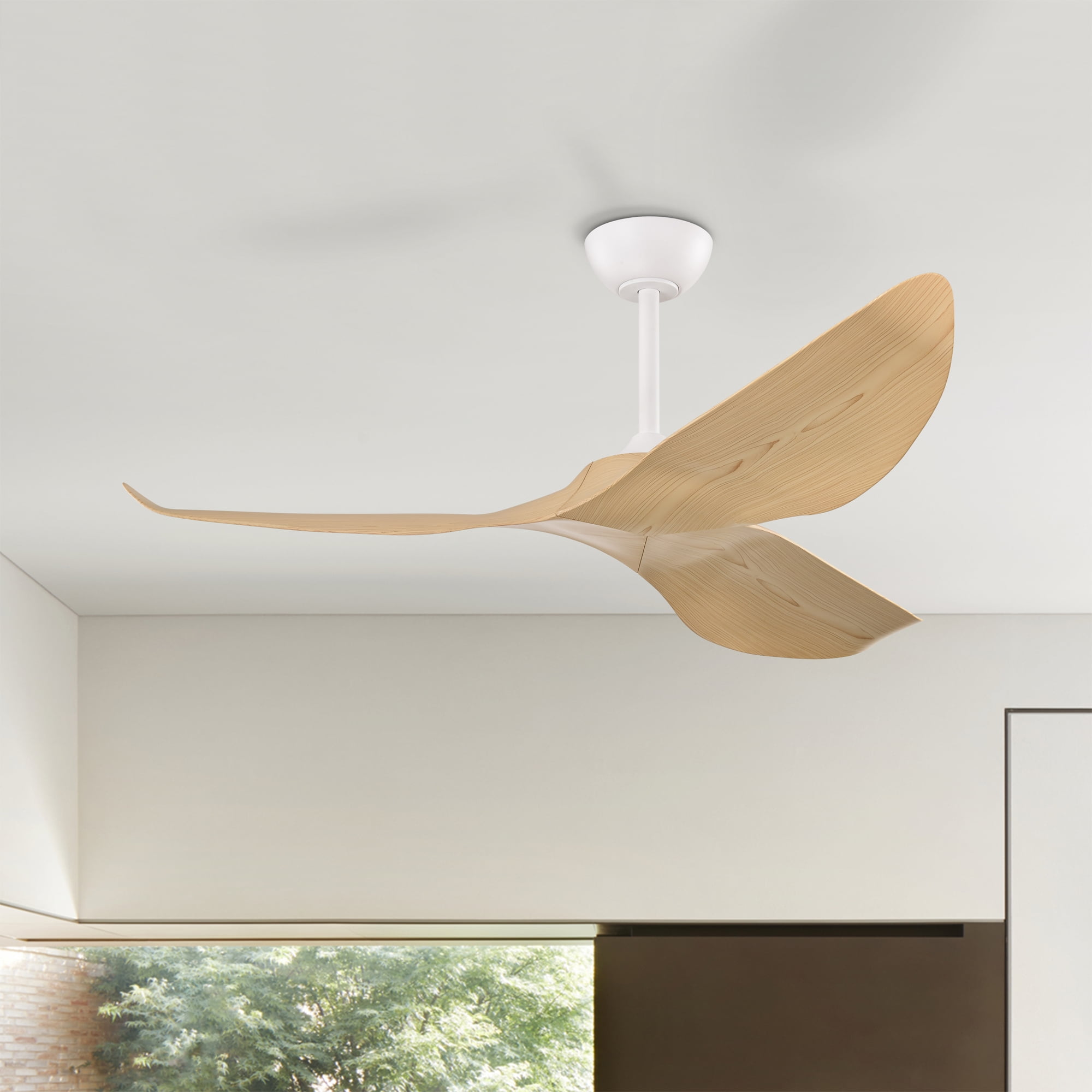 Duncan 52 in. Indoor White and Brown Finish Ceiling Fan with Light Kit