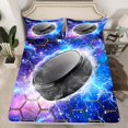 thumbnail image 2 of Erosebridal Ice hockey Sheet Set Twin, Gradient Geometry Bedding Sets Twin Size, Sports Player Decor 3pcs, 2 of 7