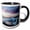 Black/White, variant on 3drose, Kalfafellsstadur, Iceland 2. Glacial Ice in Surf Along Diamond Beach., 11oz Two-tone Black Mug