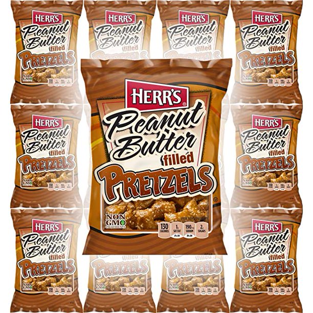 HERR'S Peanut Butter Filled Pretzels, 2oz Bag (12Pack)