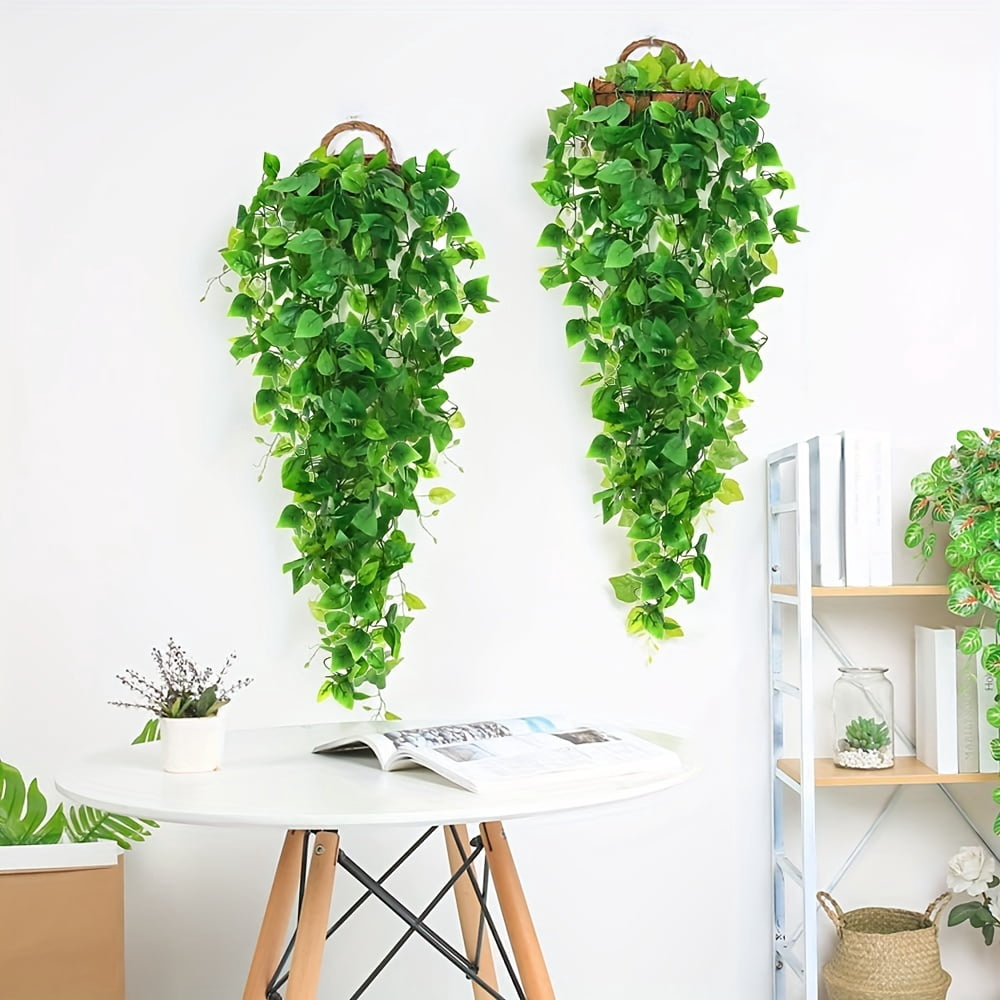 3pcs Artificial Hanging Plants, Fake Ivy Vine for Wall House Room Indoor Outdoor Decoration, suitable for indoor wall decoration, party and wedding bedroom, bathroom, home decoration, 3.6 In