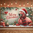 thumbnail image 4 of Festive Flamingo Merry Christmas Banner Decorative Design Indoor Decoration for Holiday Party Celebration Event, 4 of 9