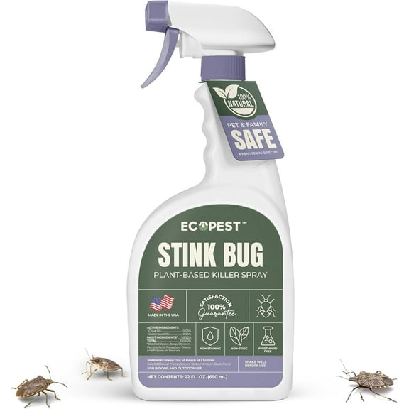Stink Bug Spray, 22 oz. | Natural, Plant-Based Stink Bug Killer for Indoor and Outdoor | Home Pest Control Spray and Repellent for Stink Bugs | Made with Clove Oil, Safe Around Children and Pets