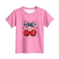 thumbnail image 3 of Kukoosong Kids Patriotic Print T-Shirt, Boys Girls American Flag Bow 4th of July Graphic Tee, Short Sleeve Casual Holiday Tops, 3 of 6