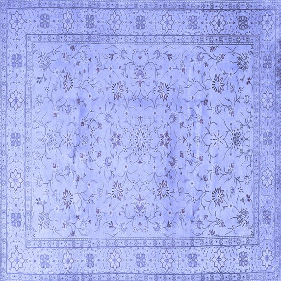 Ahgly Company Indoor Square Persian Blue Traditional Area Rugs, 8' Square