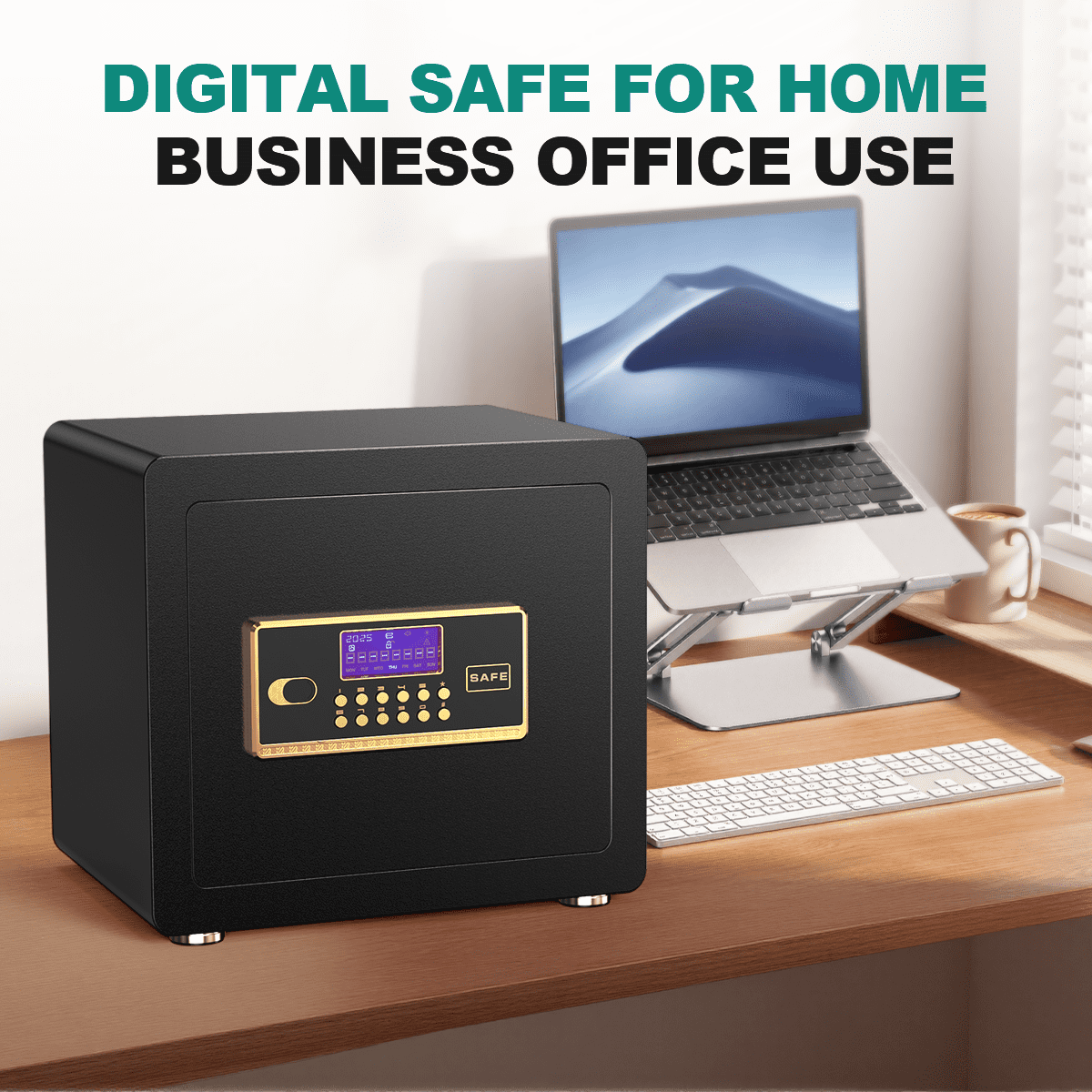 Gemaisil 1.5 Cuft Safe Box for Office & Home, Security Safe with Digital Keypad, Adjustable Shelf, Fireproof Bag, Suit for Store Documents, Cash, Jewelry, Values