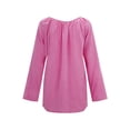 thumbnail image 2 of Blusa de mujer Camisa de color sólido de manga larga Costura de encaje Blusa suelta informal Ropa de otoño, Rosa, XL sidaley AP003723-14, 2 of 5