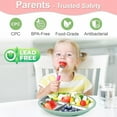 thumbnail image 3 of CLEANCOOLStainless Steel Toddler Plates Silicone Suction,3 Packs Non-Slip Baby Plates,Divided Portion,Food-Grade Silicone Plate for Kids,LEAD-FREE Dishwasher Safe, Green Blue Pink, 3 of 10