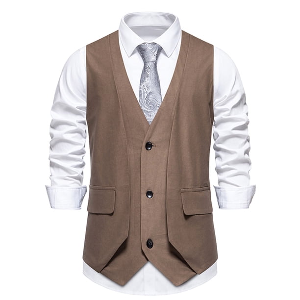 pstuiky Camisetas sin mangas para hombre, Blusa sin mangas con botones y bolsillos estilo retro para hombre Camisas para hombres xxl