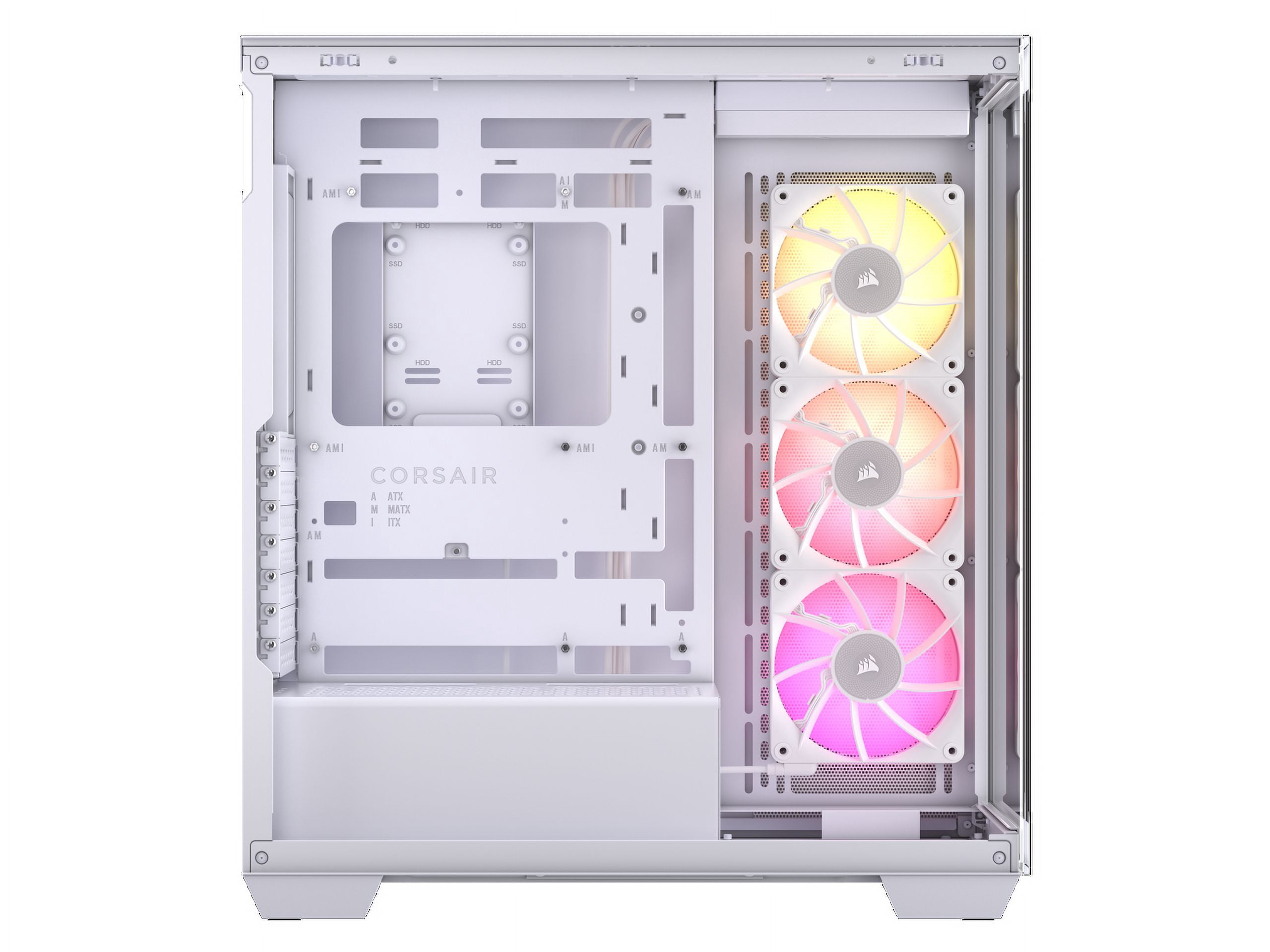 CORSAIR iCUE LINK 3500X RGB Tempered Glass Mid-Tower PC Case, White – 3x Pre-Installed RX120 RGB Fans – Reverse Connection Motherboard Compatible – Fits up to 10x 120mm Fans