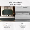 thumbnail image 3 of VanAcc King Size Platform Bed Frame, 61.4" Velvet Upholstered Bed: with Gold Trim Headboard/Wooden Slats/No Box Spring Needed/Green, 3 of 7
