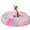 Mixed Rainbow, variant on Exclusivo Mezcla Calming Donut Pet Bed for Small Dogs 20", Anti-Anxiety Plush Cozy Warming Dog Bed, Pink Rainbow