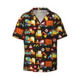 thumbnail image 5 of Picia Construction Truck Men's Linen Shirts Short Sleeve Cuban Beach Shirts Casual Shirts Button Down Shirt for Men Beach Summer Wedding Shirt-Large, 5 of 7