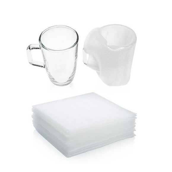 FELTECHELECTR 50 Pcs White EPE Cushion Foam Sheet Packing Material for Glassware Protection during Moving