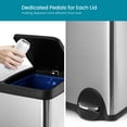 thumbnail image 4 of Home Zone Living 16 Gallon Dual Trash and Recycling Can with Removable Liners and Soft Close Lids, Stainless Steel, Silver, 4 of 7