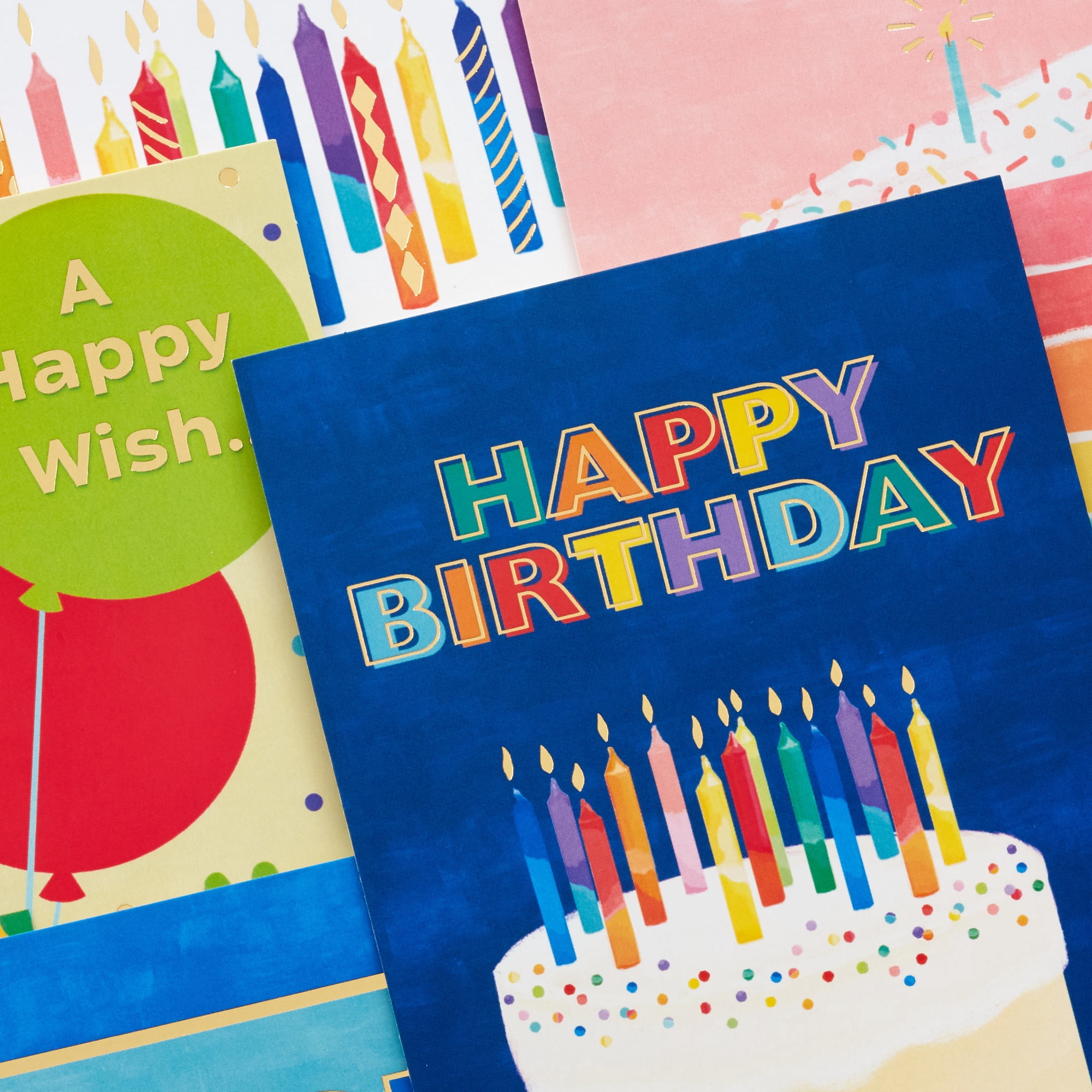 Hallmark Assorted Boxed Birthday Cards (Cake and Candles), Pack of 72