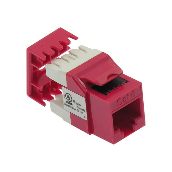 ACCL Cat.6 RJ45 110 Type 180° Keystone Jack Red, 1 Pack