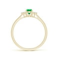 thumbnail image 2 of ANGARA Natural Pear Emerald Solitaire Ring with Trio Diamond Accents in 14K Yellow Gold for Women (Size-6x4mm) | May Birthstone, Birthday, Anniversary, Jewelry Gift for Women | Natural Emerald Ring, 2 of 10