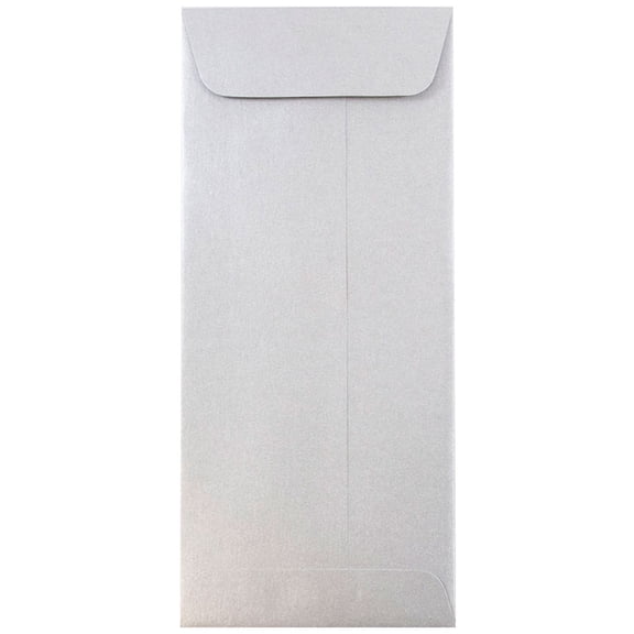 JAM Paper #10 Policy Envelopes, 4.1x9.5, 1000/Carton, Silver Metallic