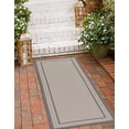 thumbnail image 2 of Unique Loom Outdoor Collection Transitional Indoor & Outdoor Casual Solid Tonal Border Area Rug, 2 ft 2 in x 6 ft, Gray/Dark Gray, 2 of 6