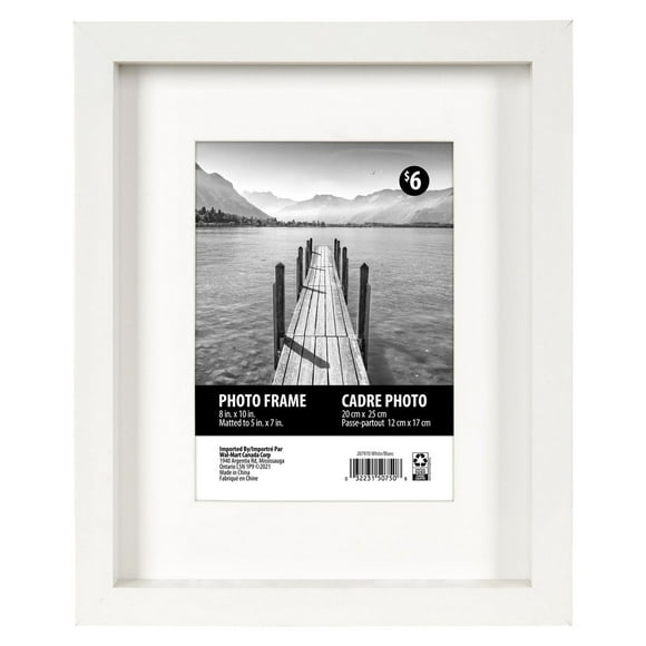 MacIntyre White Picture Frame, 8"x10" to 5"x7"