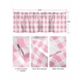 thumbnail image 5 of Pink Checkered Kitchen Curtain Valances for Windows Farmhouse Short Curtains, Pink White Buffalo Plaid Rod Pocket Valance Curtain for Bedroom Cafe Living Room 56"x16", 5 of 8