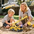 thumbnail image 6 of Gelomee 4 Pcs Alloy Construction Truck Toys Gifts For 3 to 8 Year Old Boys, 9" Construction Vehicles Toys With Light & Sound, Include Excavator, Crane, Dump and Mixer, Toys for Boys Toddler Kids, 6 of 7