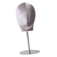 thumbnail image 4 of Toysmith Manikin Head Hat Display Head Display Hair Hats and Hairpieces Metal Base Multipurpose for Headphones Glasses Jewelry Scarves gray velvet, 4 of 9