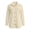 thumbnail image 5 of Unir Women’s Casual Solid Corduroy Collared Button Down Shacket Jacket, Long Sleeve Pocket Relaxed Fit Lightweight Outerwear For Fall Winter Daily Wear Size S-XXL Plus Size Friendly, 5 of 5