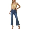 thumbnail image 2 of MODA NOVA Juniors Party Cami Spaghetti Straps Criss Cross Crop Sequin Top, 2 of 4