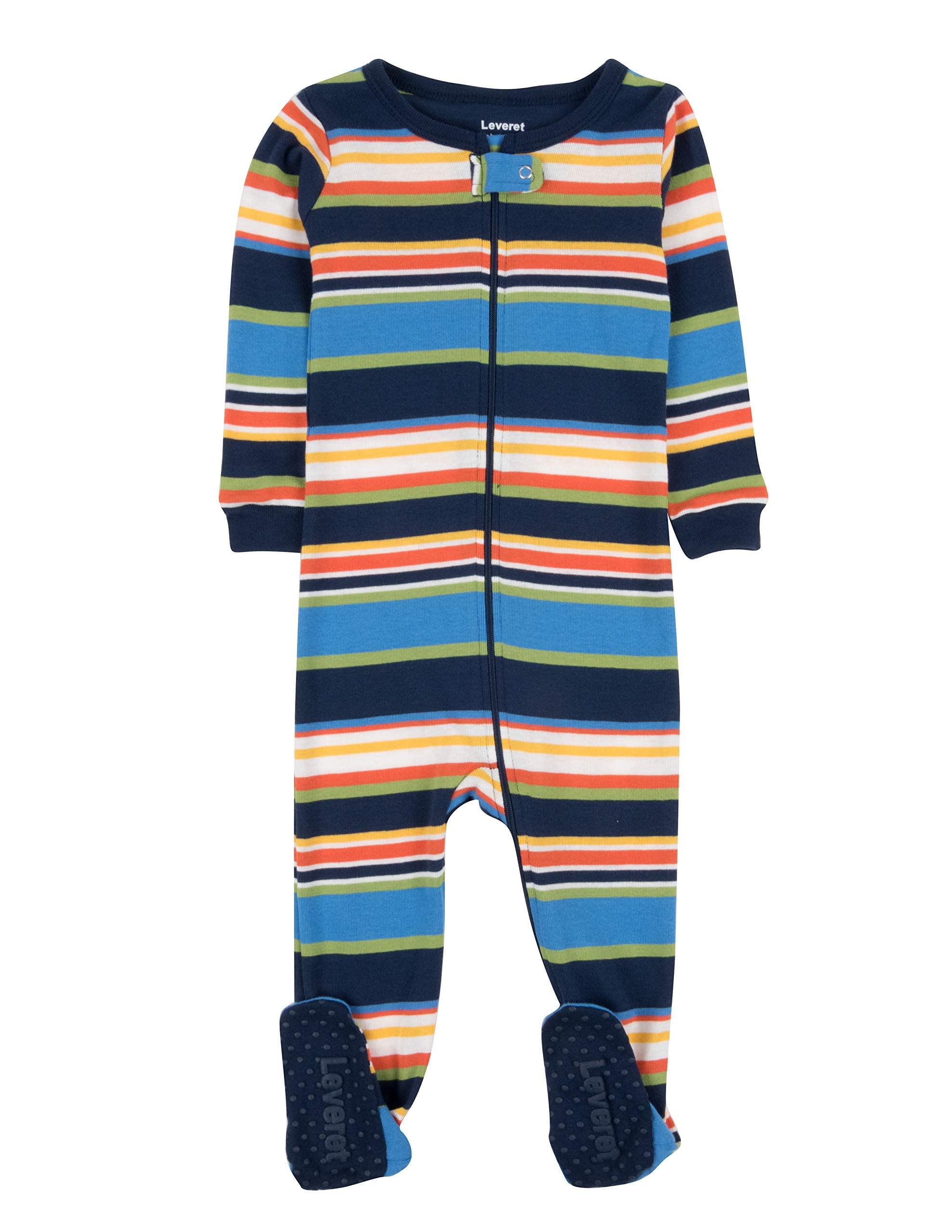 0 Months-5 Toddler Leveret Striped Baby Boys Footed Pajamas Sleeper 100/% Cotton Kids /& Toddler Pjs