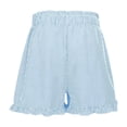 thumbnail image 6 of HOWPAY Women's Shorts Baggy Striped Relaxed Fit High Waisted Elastic Pull on Wide Leg Pants Casual Summer Athletic Sports Sweat Shorts Blue M, 6 of 6