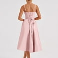 thumbnail image 4 of Women's Off-Shoulder Corset Midi Dress - Strapless Bustier, Flowy Pleated Hem, Elegant for Party & Wedding, 4 of 8