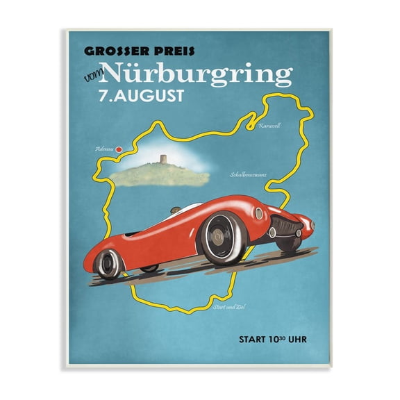 Stupell Industries Motorcycle Grand Prix Racing Sports European Poster Vintage Graphic Art Unframed Art Print Wall Art, 10x15, by Mark Rogan