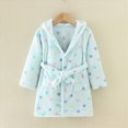 thumbnail image 2 of NOLDARES Boys Hooded Bathrobes Girls Soft Plush Fleece Robe Toddler Fuzzy Pajamas Kids Warm Sleepwear(H329-Light blue), 2 of 6