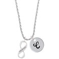 thumbnail image 1 of Delight Jewelry Silvertone Friends Infinity Sign Silvertone Script Initial Disc - C - Charm Necklace, 20"+3", 1 of 4