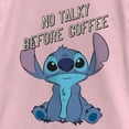 thumbnail image 2 of Girl's Lilo & Stitch No Talky Before Coffee  Graphic Tee Light Pink X Small, 2 of 4