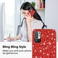 thumbnail image 2 of Compatible with Xiaomi Redmi Note 10 5G Case, Glitter Sparkly Redmi Note 10 5G Phone Case with Slim Silicone Shockproof Protective Bumper Cover for Cute Girls Women (Red), 2 of 7
