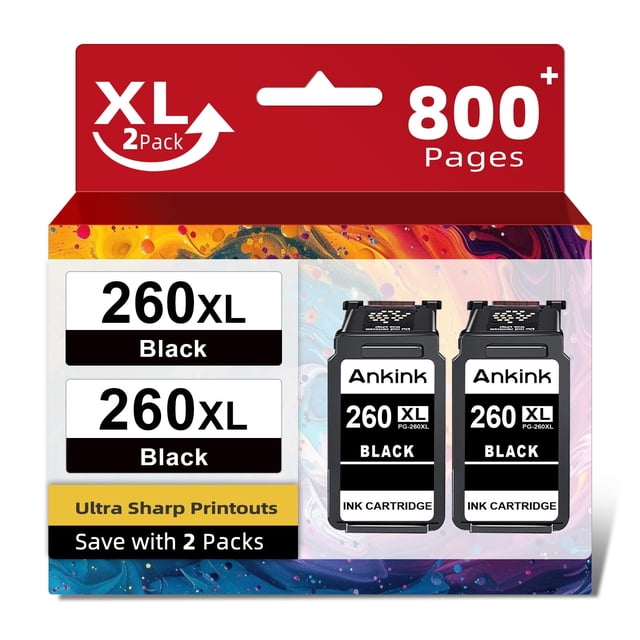 Cartucho de tinta Ankink compatible con Canon 260XL PG-260 negro