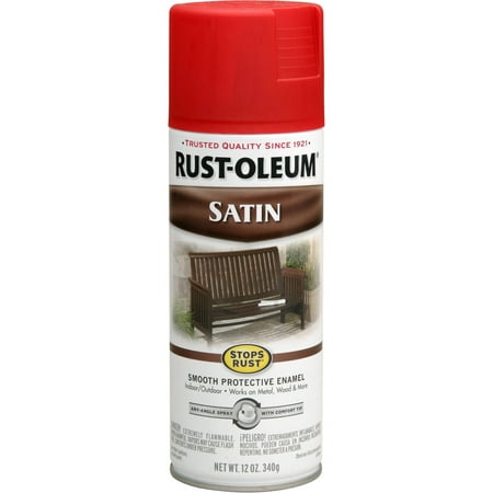 American Red, Rust-Oleum Stops Rust Satin Spray Paint, 12 oz