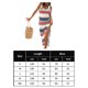 thumbnail image 3 of Vestidos Midi De Mujer Vestidos de playa estampados Vestido casual con cordón Vestido de club dividido alto (Multicolor L) Cgtredaw Para estrenar, 3 of 6