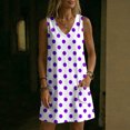 thumbnail image 4 of WAGUTH Women's Gingham Print Shift Dresses V-Neck Sleeveless Summer Mini Dress Soft Breathable Casual Dress with Pockets for Beach Vacation, 4 of 6