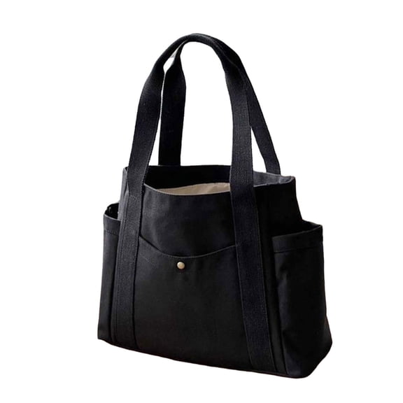 Lightweight Canvas Bag Elegant Women's Handbag With Functional Pockets Fashionable Shopping Bag for Daily Use