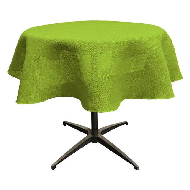 LA Linen TCBurlap51R-Lime Nappe en Toile de Jute Naturelle Teintée Ronde&44; Chaux - 51 Po.