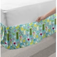 thumbnail image 2 of Summer Bed Skirt, Scene of Exotic Fruit Cocktails Icy Fresh Tastes Strawberry Flavored, Elastic Bedskirt Dust Ruffle Wrap Around for Bedding Decor, 4 Sizes, Pale Blue and Multicolor, by Ambesonne, 2 of 2